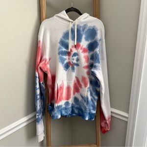 Feat BlanketBlend Hoodie Tie Dye Swirl Red White & Blue Americana Unisex sweater